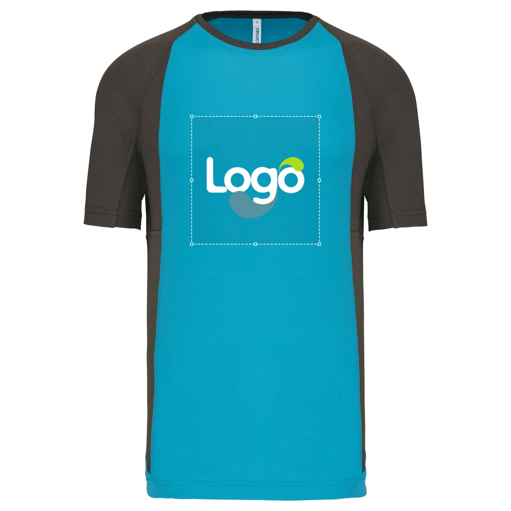 Camiseta esportiva Tee shirt de poliéster esportivo pa467 personalização - Light turquoise dark grey