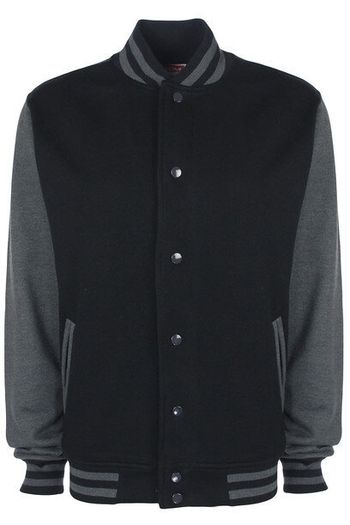 Varsity jacka Väst Teddy universitet fv001 - Black / Charcoal